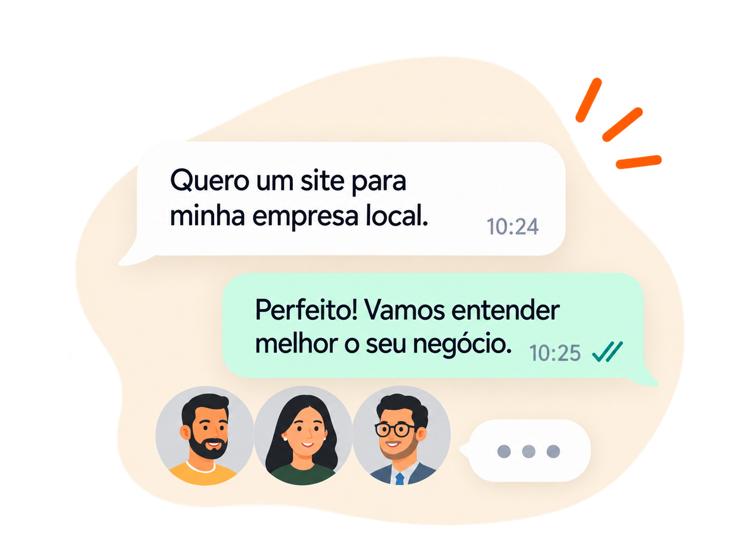 Conversa inicial para entender as necessidades de uma empresa local